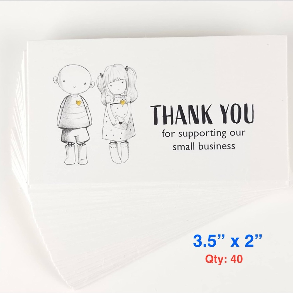 Thank You Cards - Customer Appreciation - 3.5” x 2” (40 Qty) - NEW